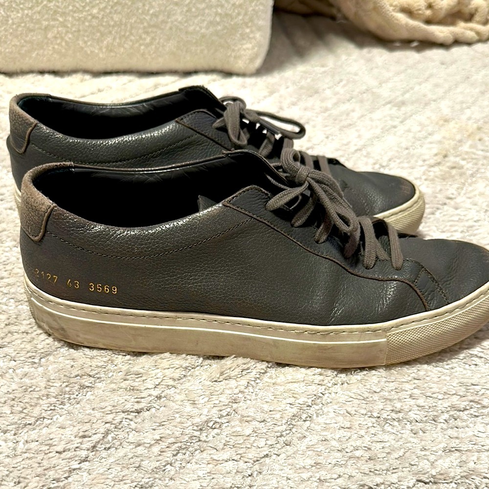 Men's Common Projects Gray Leather Sneakers